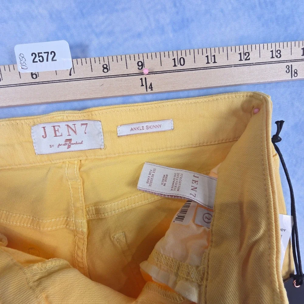 Jen7 by 7 For‎ All Mankind Ankle Skinny Jeans Yellow Size 2 JS522187 SNOW